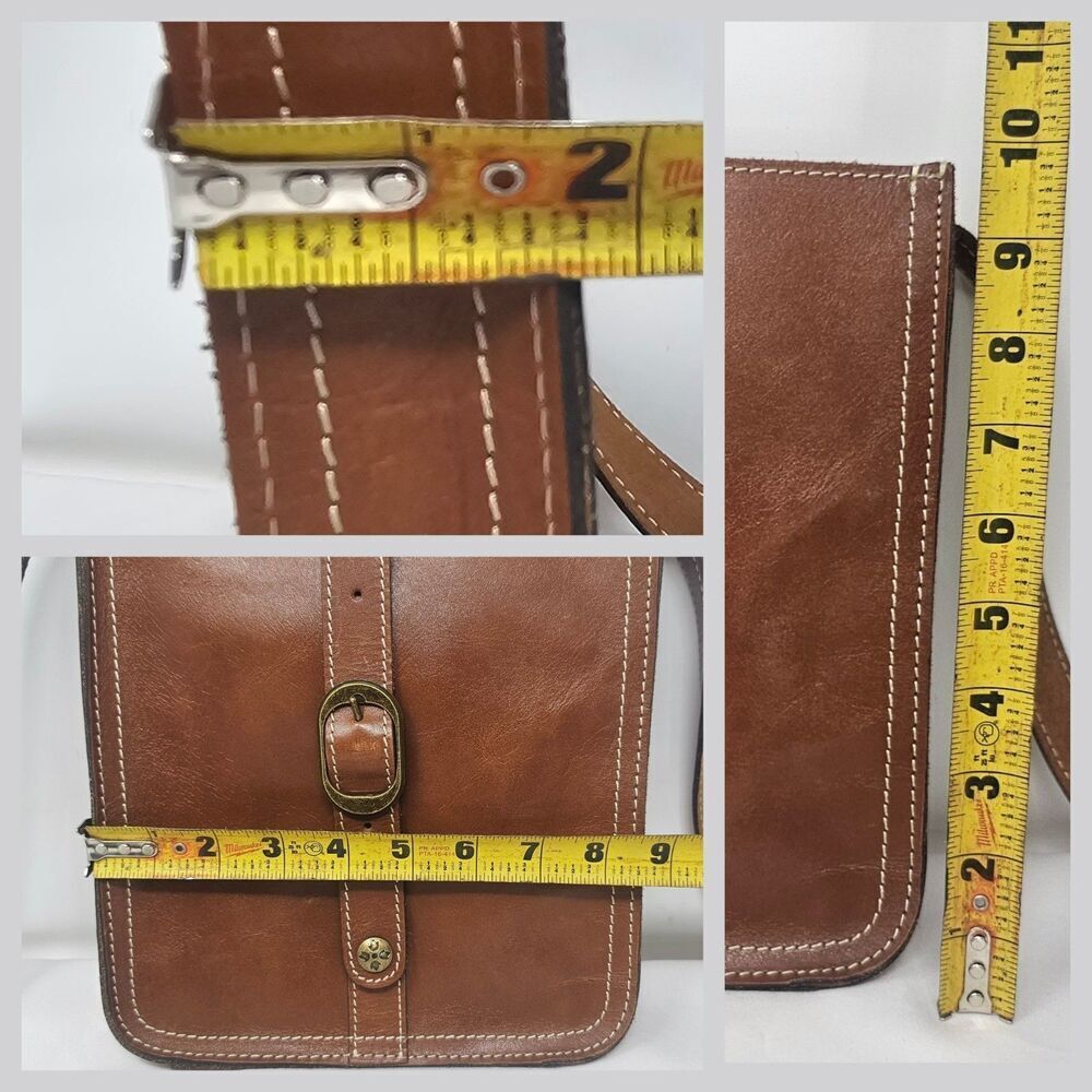 Patricia Nash Venezia Smooth Heritage Brown Crossbody Saddle Purse - Picture 16 of 16